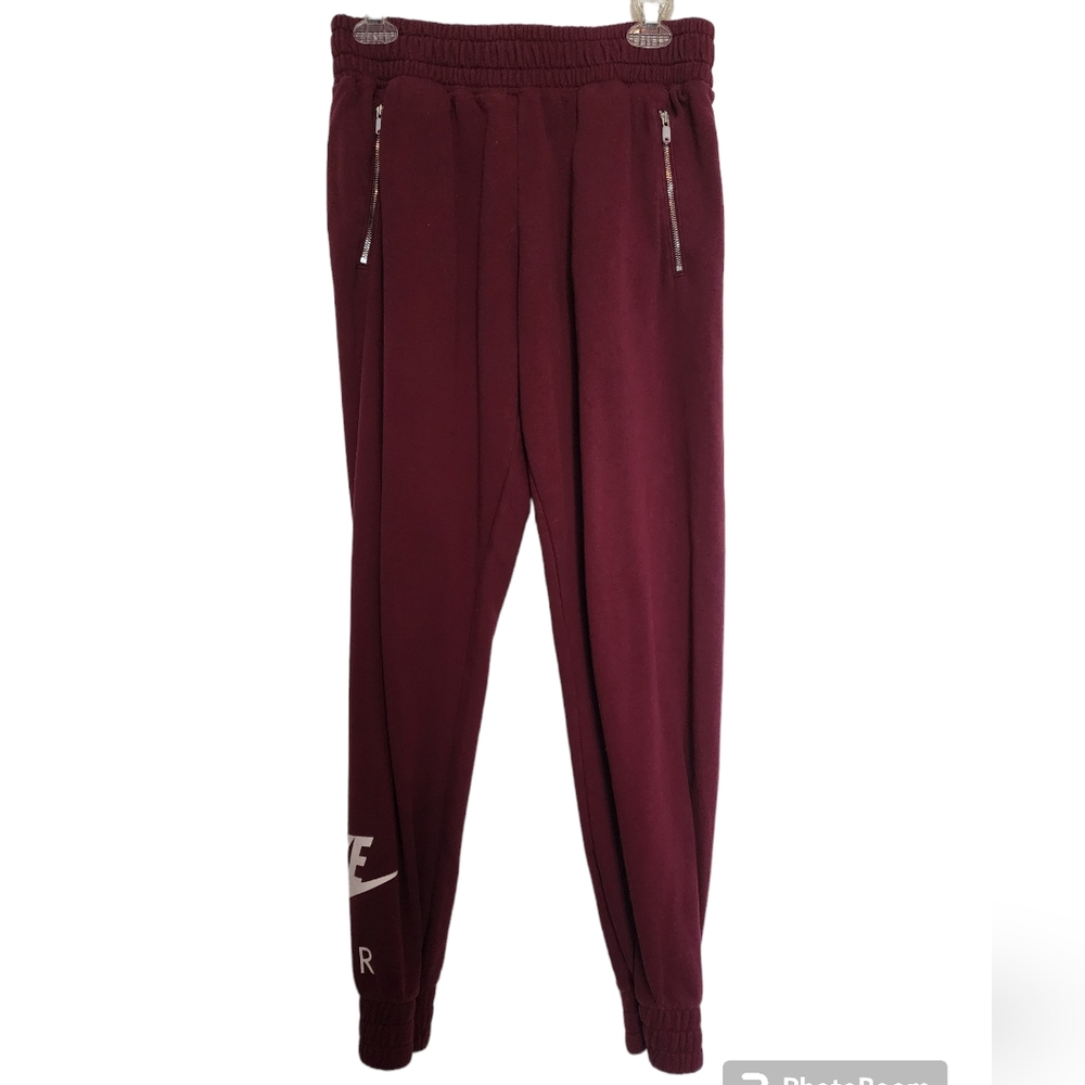 NIKE Air Red Joggers Zip Pockets SZ Medium